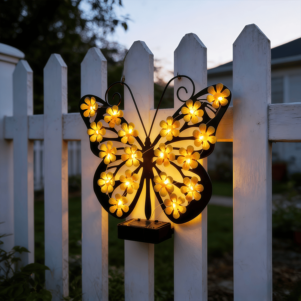 Beautiful Solar Metal Butterfly Garden Light