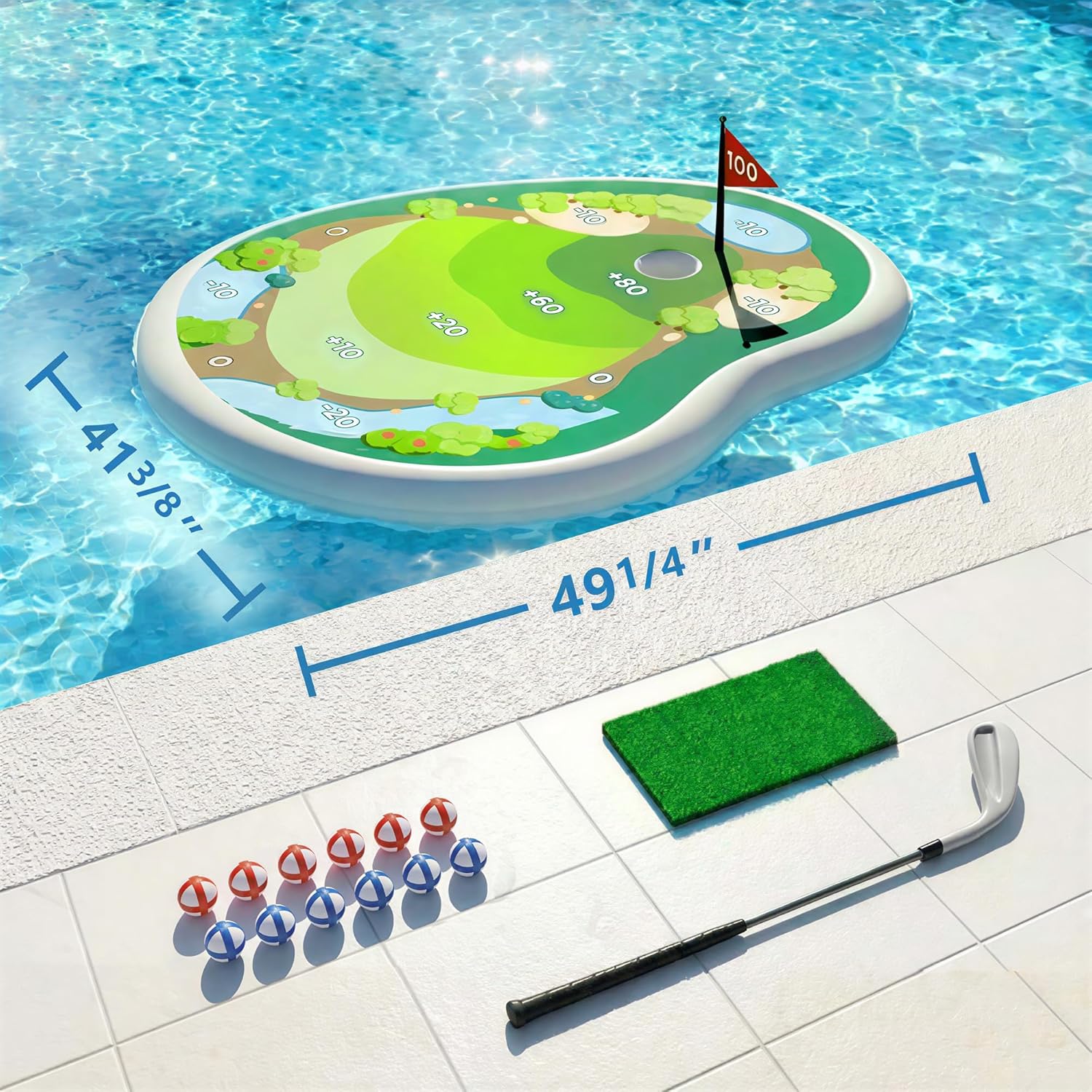 🔥Free Shippig🔥🔥⛳🤽Inflatable Golf Pool Toys, Fun Swimming Pool Game🤽