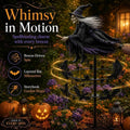🧙‍♀️ Enchanted Witch Garden Wind Spinner – Where Witches Fly and Bats Dance