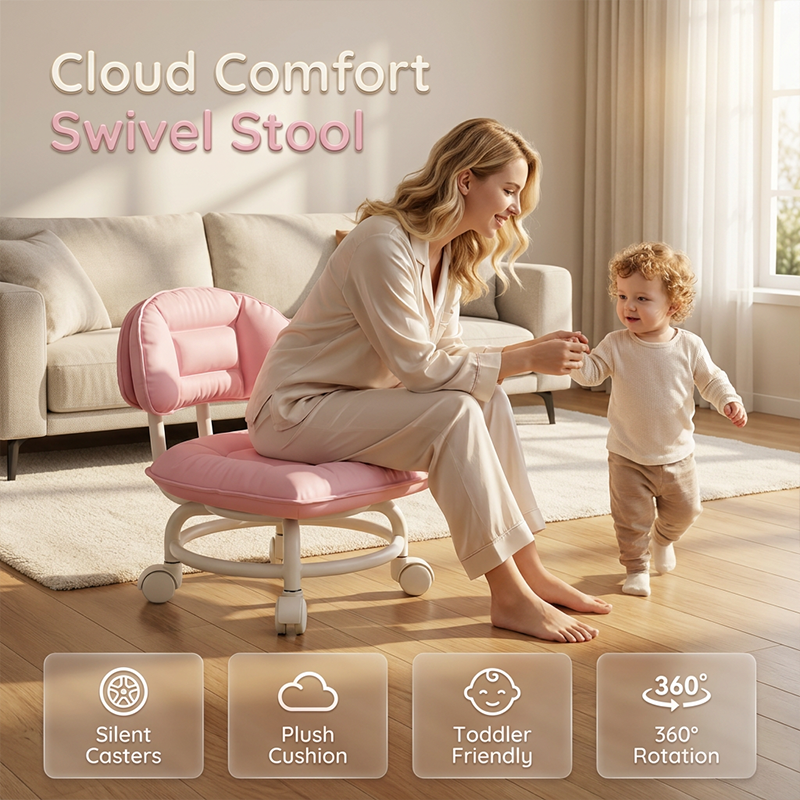 📢49% OFF !! ⏰Rolling Low Stool with Backrest⚙️🪑