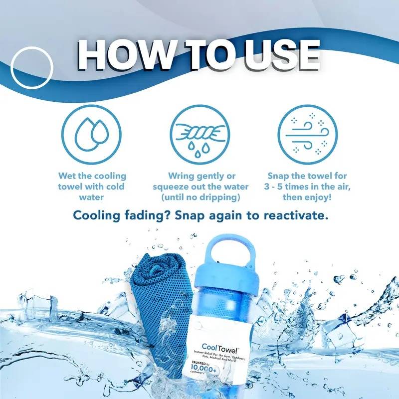 🎁Last Day Buy 1 Get 1 Free (Each only ￡4.49)❄️🔥Cold Sweat Towel You Can Use Anywhere, Anytime! Reusable Soft Absorbent Cooling Portable