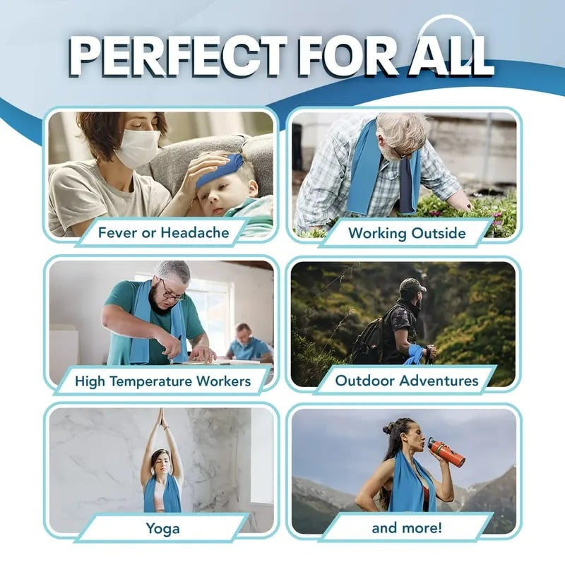 🎁Last Day Buy 1 Get 1 Free (Each only ￡4.49)❄️🔥Cold Sweat Towel You Can Use Anywhere, Anytime! Reusable Soft Absorbent Cooling Portable