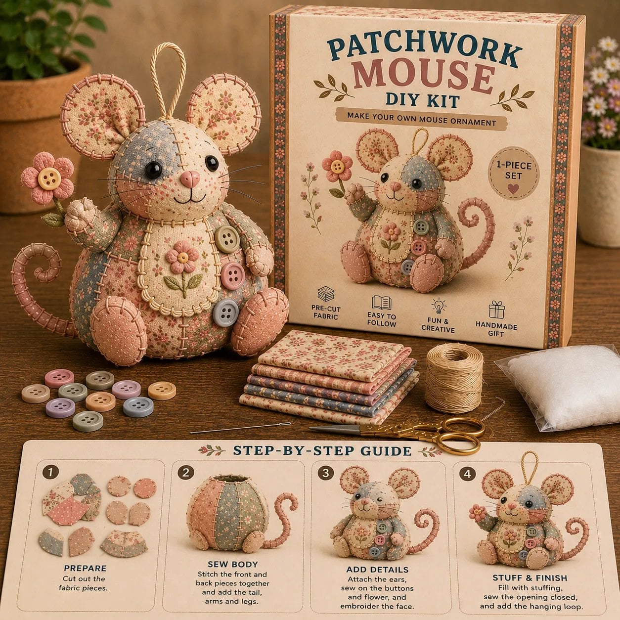 ⏳LIMITED TIME SALE 49% OFF🐭🧵 Patchwork Mouse DIY Kit