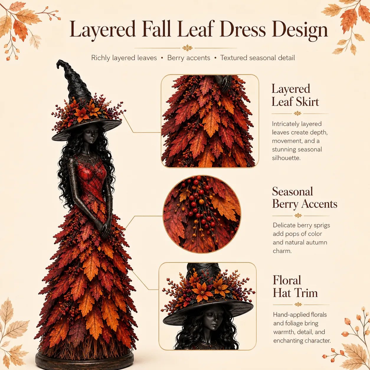 💥LAST DAY 49% OFF - 🧙 Enchanted Autumn Witch Figurine
