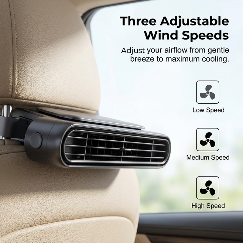 🔥LAST DAY SALE 49% OFF🏆BreezGo™ Car Seat Fan – 3-Speed Clip-On Fan | USB-C Charging⚡for Cars , Golf Buggies & Campervans