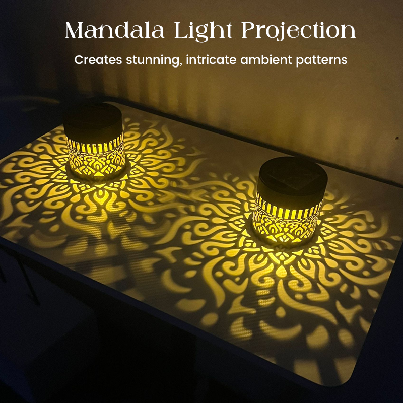 🌀💥Limited Sale - 49% OFF🌞💡Solar Mandala Wall Light Outdoor Garden Fence Projector Lamp Patio Ambient Decor