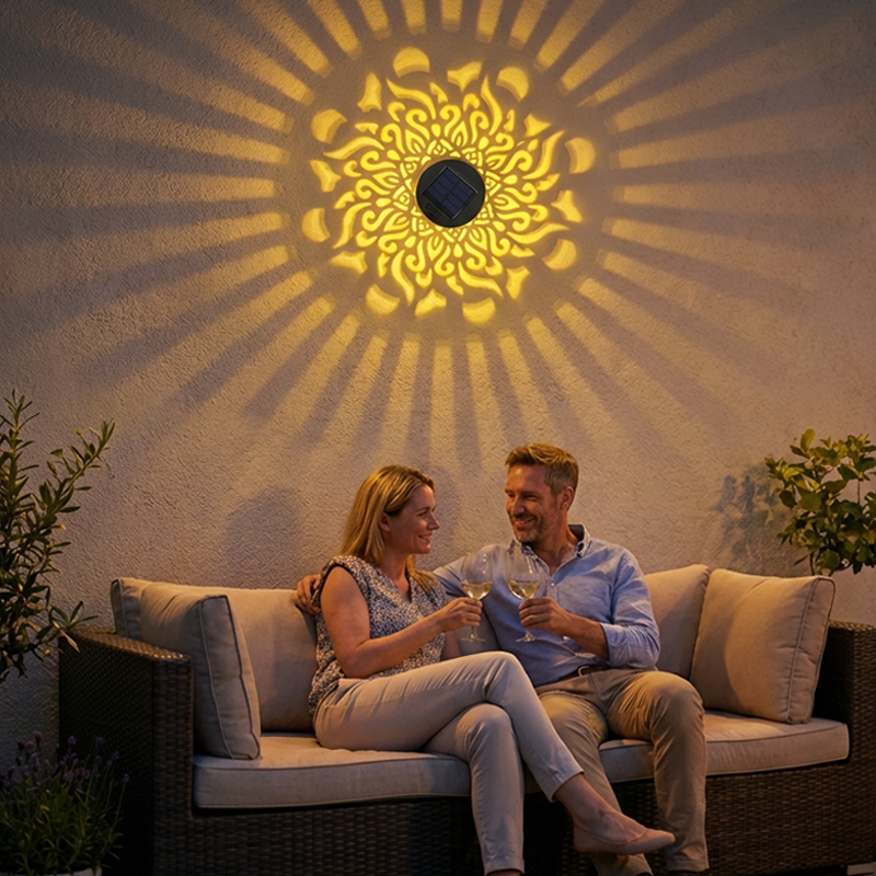 🌀💥Limited Sale - 49% OFF🌞💡Solar Mandala Wall Light Outdoor Garden Fence Projector Lamp Patio Ambient Decor