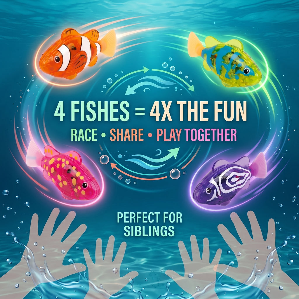 Buy 1 Get 1 Free🐟Induction Activated | LED Light Up | Auto-Swimming Bath Toy