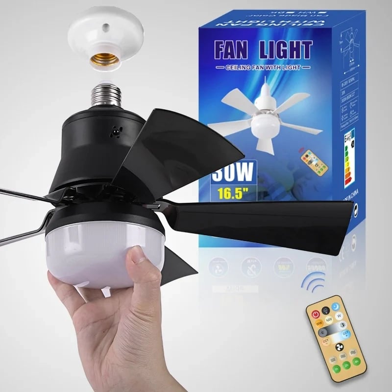 🏆🔥SmartBreez™ PRO 40W LED Ceiling Fan Light – 20.5” Ultra-Quiet with Remote 🎯 | For Bedroom 😴, Kitchen 👩‍🍳 & Garage 🛠️ – UK Ready! 🇬🇧