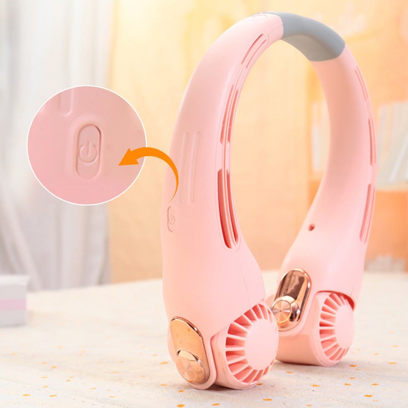 ⏰Last Day Special Price ￡13.99!!❄Neck Air Conditioner Fan – Ultra‑quiet, 360° rotating, 3 speeds. Hands‑free cooling, long battery. Summer essential! 😎🌬️